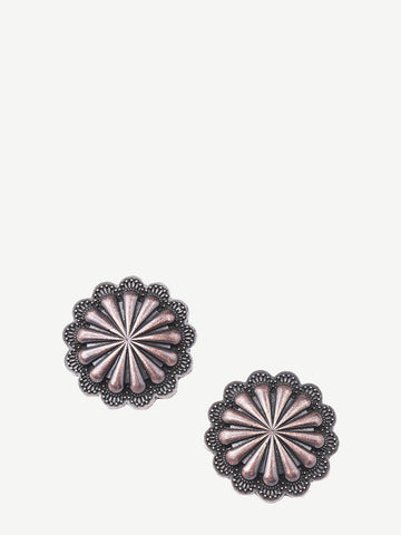 Montana West Vintage Floral Oval Earrings - Montana West World