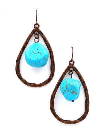 Montana West Teardrop Shape Turquoise Earrings - Montana West World