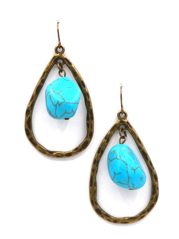 Montana West Teardrop Shape Turquoise Earrings - Montana West World