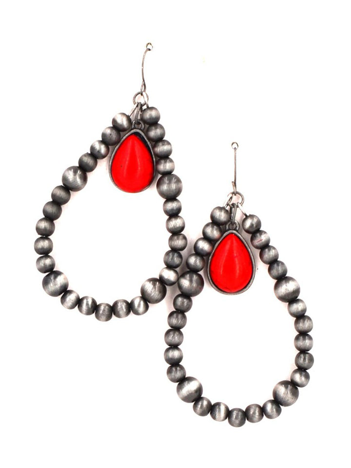 Montana West Teardrop Navajo Bead Crystal Stone Dangling Earrings - Montana West World