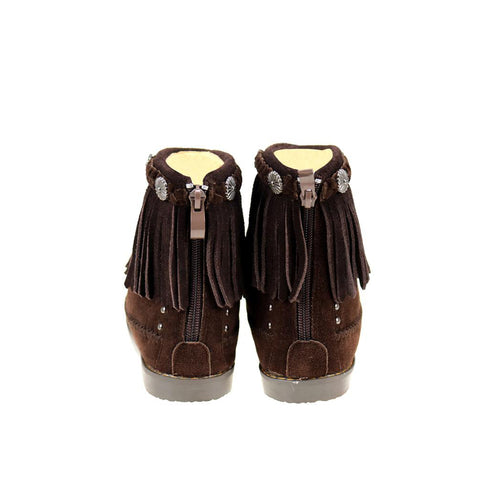 Montana West Fringe Trim Western Booties - Montana West World