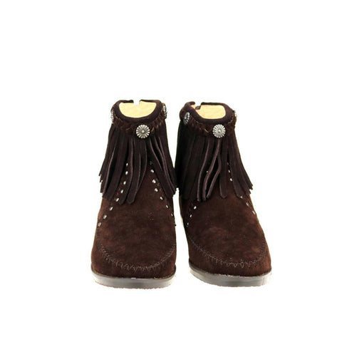 Montana West Fringe Trim Western Booties - Montana West World