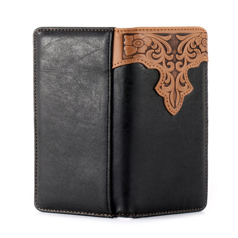 Montana West Embossed Vintage Floral Men's Bifold Long Wallet - Montana West World