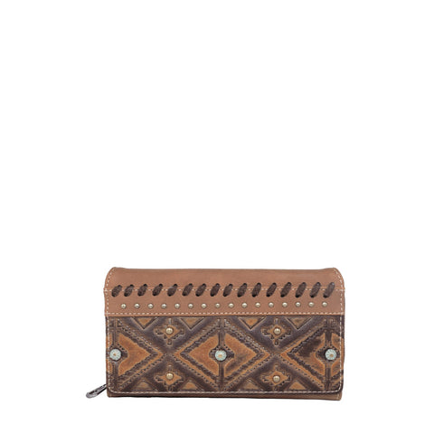 Montana West Aztec Embossed Studded Wallet - Montana West World