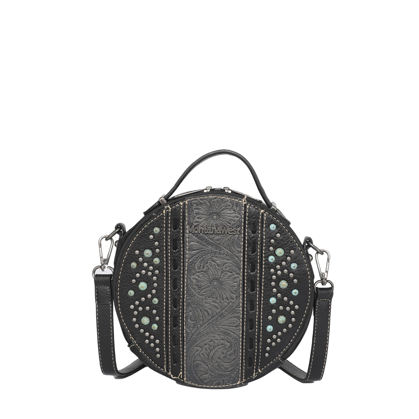 Montana West Vintage Floral Embossed Crossbody Circle Bag - Montana West World