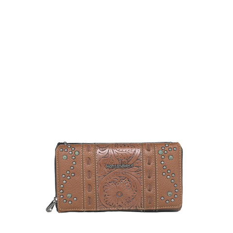 Montana West Vintage Floral Embossed Wallet - Montana West World