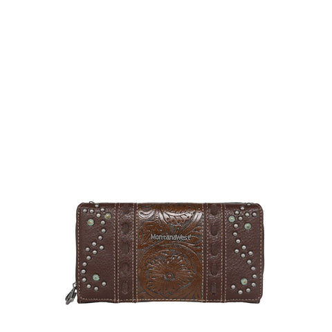 Montana West Vintage Floral Embossed Wallet - Montana West World