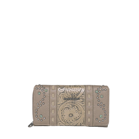 Montana West Vintage Floral Embossed Wallet - Montana West World