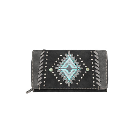 Montana West Aztec Embossed Western Wallet - Montana West World