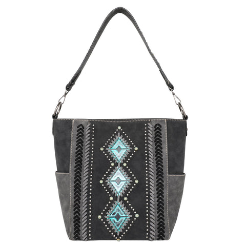 Montana West Aztec Embossed Whipstitch Hobo Set - Montana West World