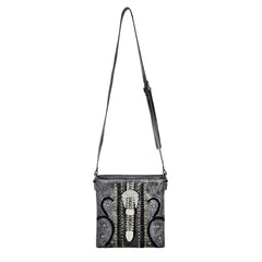 Montana West Antique Silver Floral Buckle Whipstitch Crossbody Bag - Montana West World