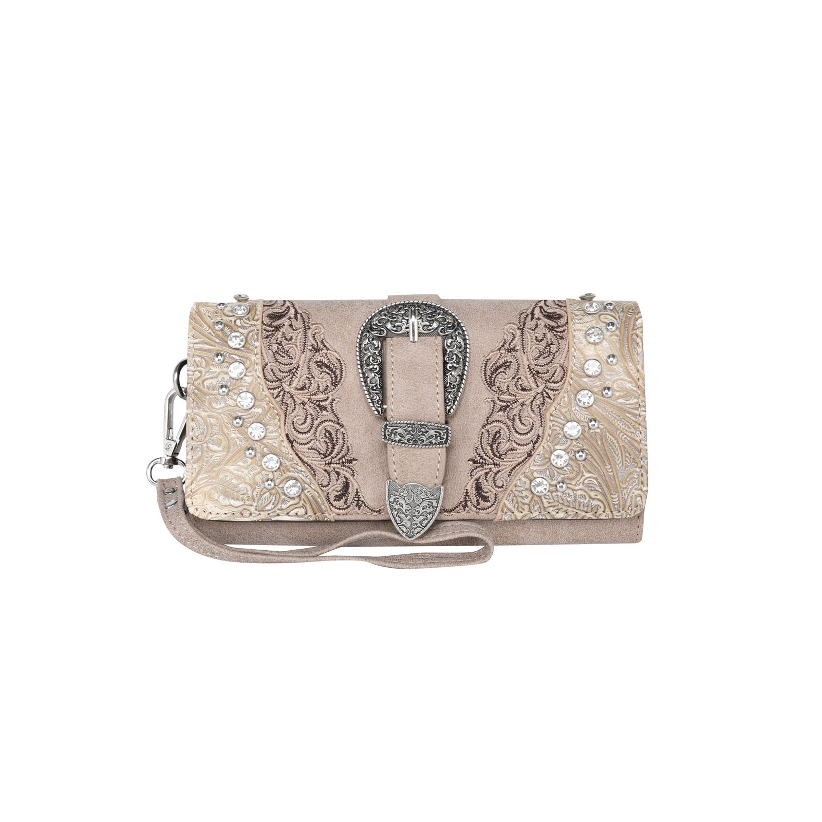 Montana West Embossed Crystal Buckle Collection Wallet - Montana West World