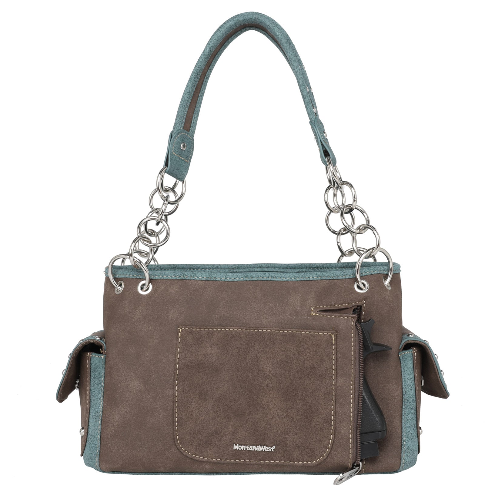 Montana West Cut-Out Turquoise Stone Concho Satchel Bag - Montana West World