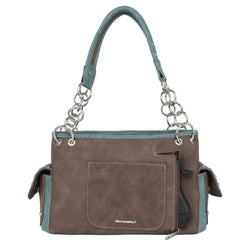 Montana West Cut-Out Turquoise Stone Concho Satchel Bag - Montana West World