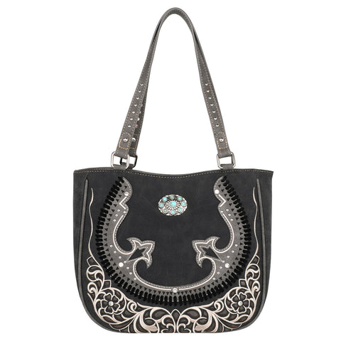 Montana West Cut-out Turquoise Stone Concho Tote Bag - Montana West World