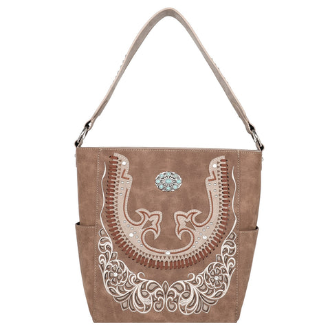 Montana West Cut-Out Turquoise Stone Concho Hobo Bag - Montana West World