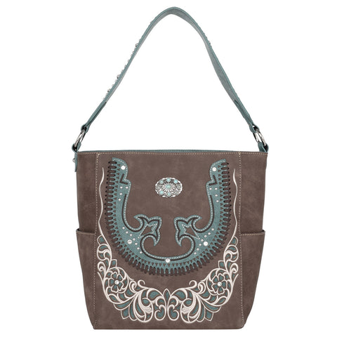 Montana West Cut-Out Turquoise Stone Concho Hobo Bag - Montana West World