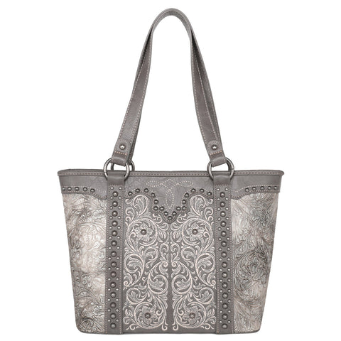 Montana West Floral Embroidered Embossed Studded Tote Bag - Montana West World