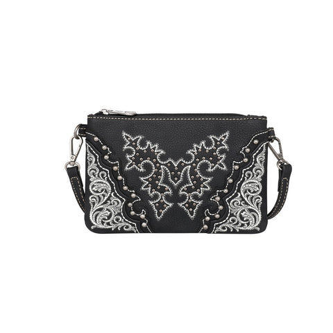 Montana West Boot Scroll Embroidered Crossbody Clutch - Montana West World