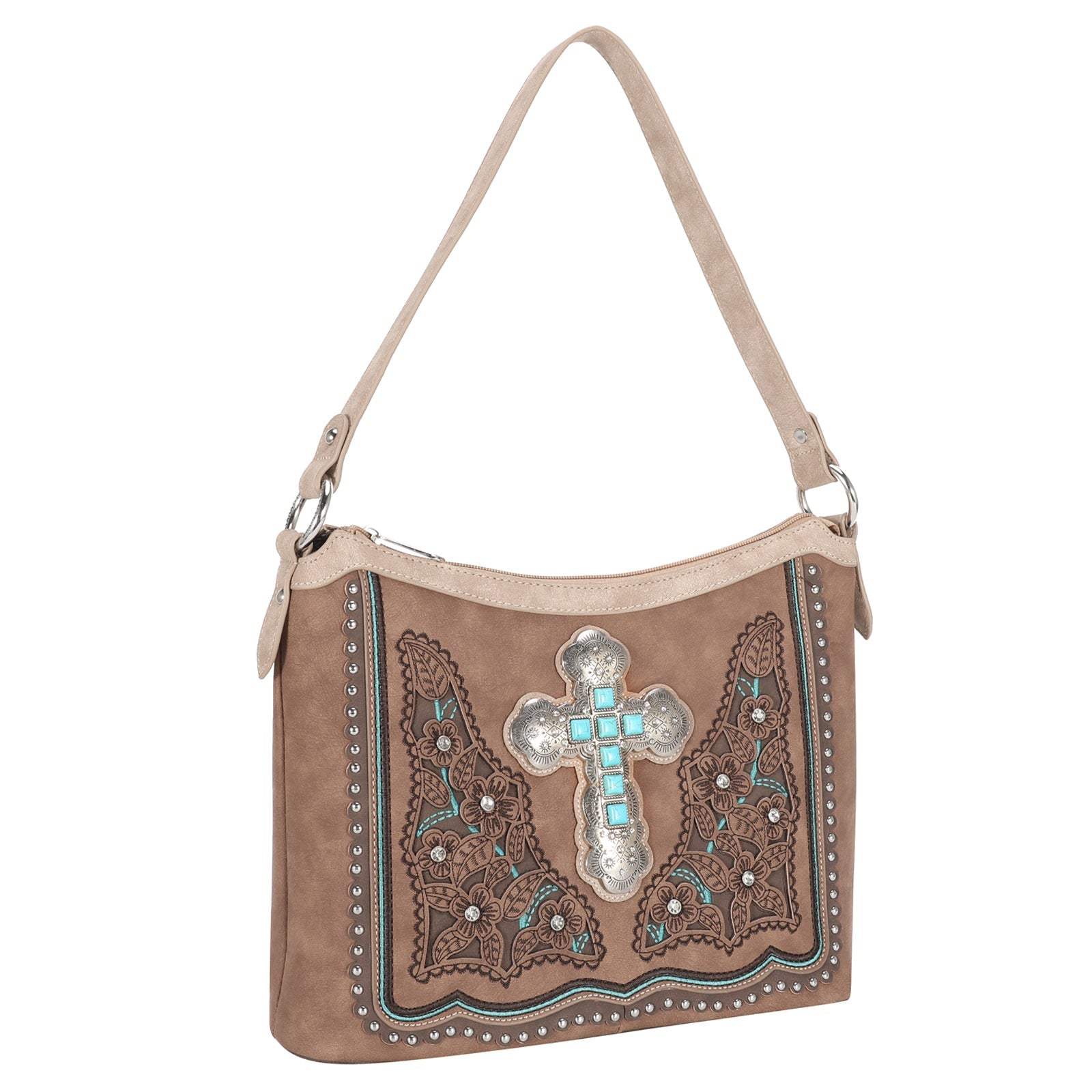 Montana West Cut-out Floral Stone Concho Concealed Carry Hobo - Montana West World