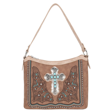 Montana West Cut-out Floral Stone Concho Concealed Carry Hobo - Montana West World