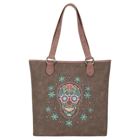 Montana West Embroidered Sugar Skull Concealed Carry Tote - Montana West World