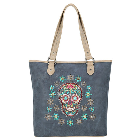 Montana West Embroidered Sugar Skull Concealed Carry Tote - Montana West World