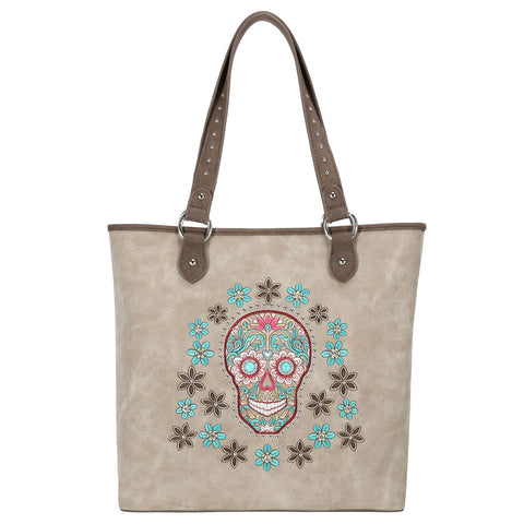 Montana West Embroidered Sugar Skull Concealed Carry Tote - Montana West World