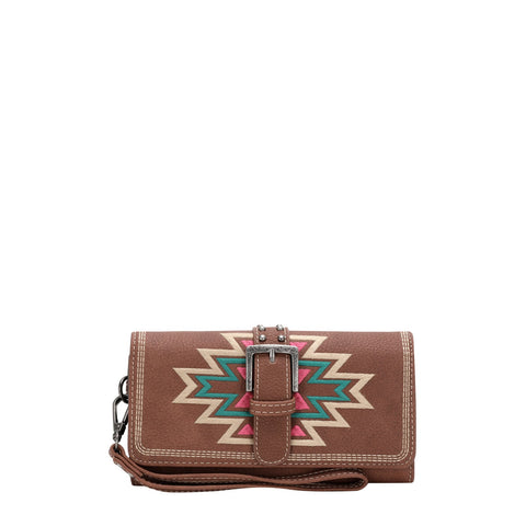 Montana West Embroidered Aztec Buckle Wallet - Montana West World