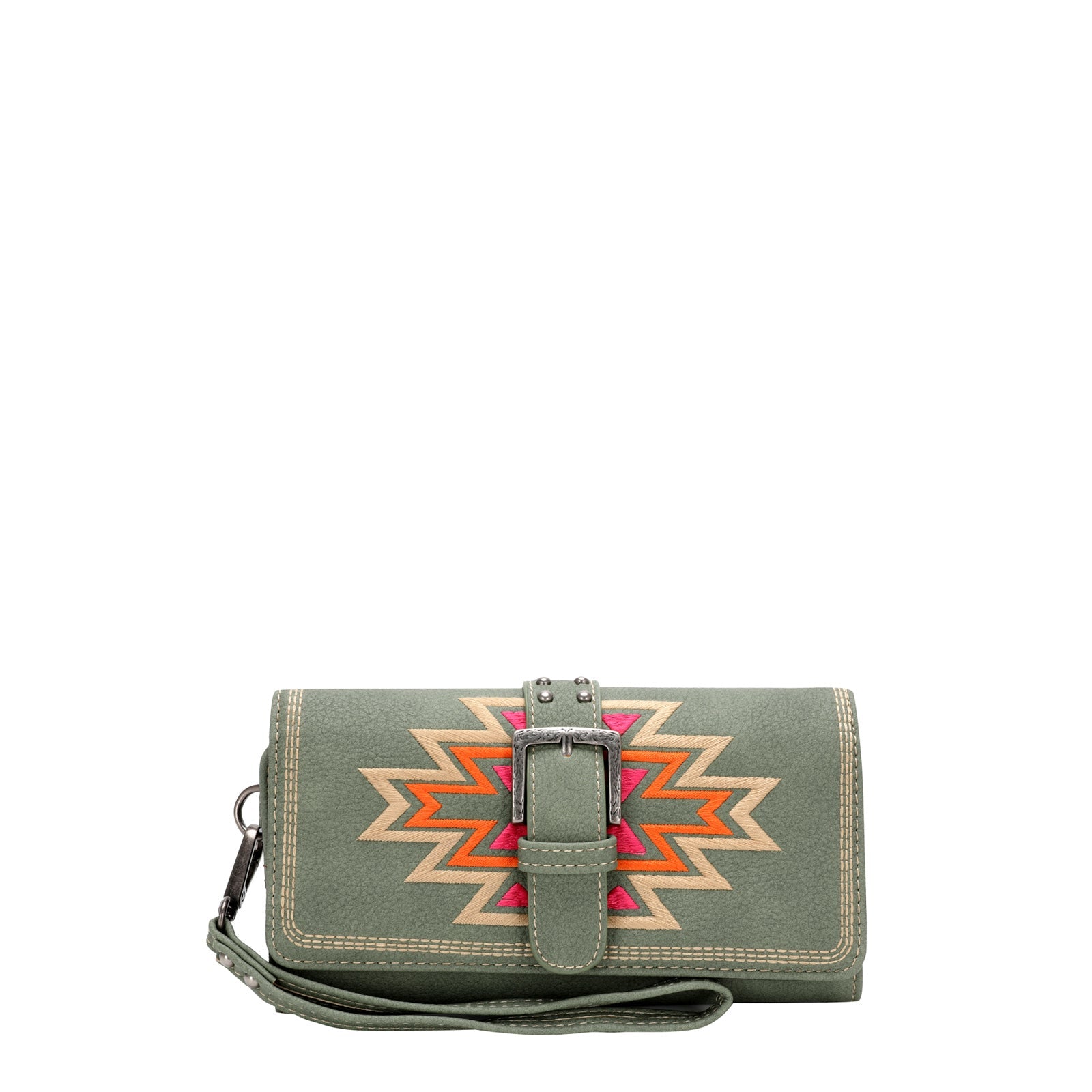 Montana West Embroidered Aztec Buckle Wallet - Montana West World