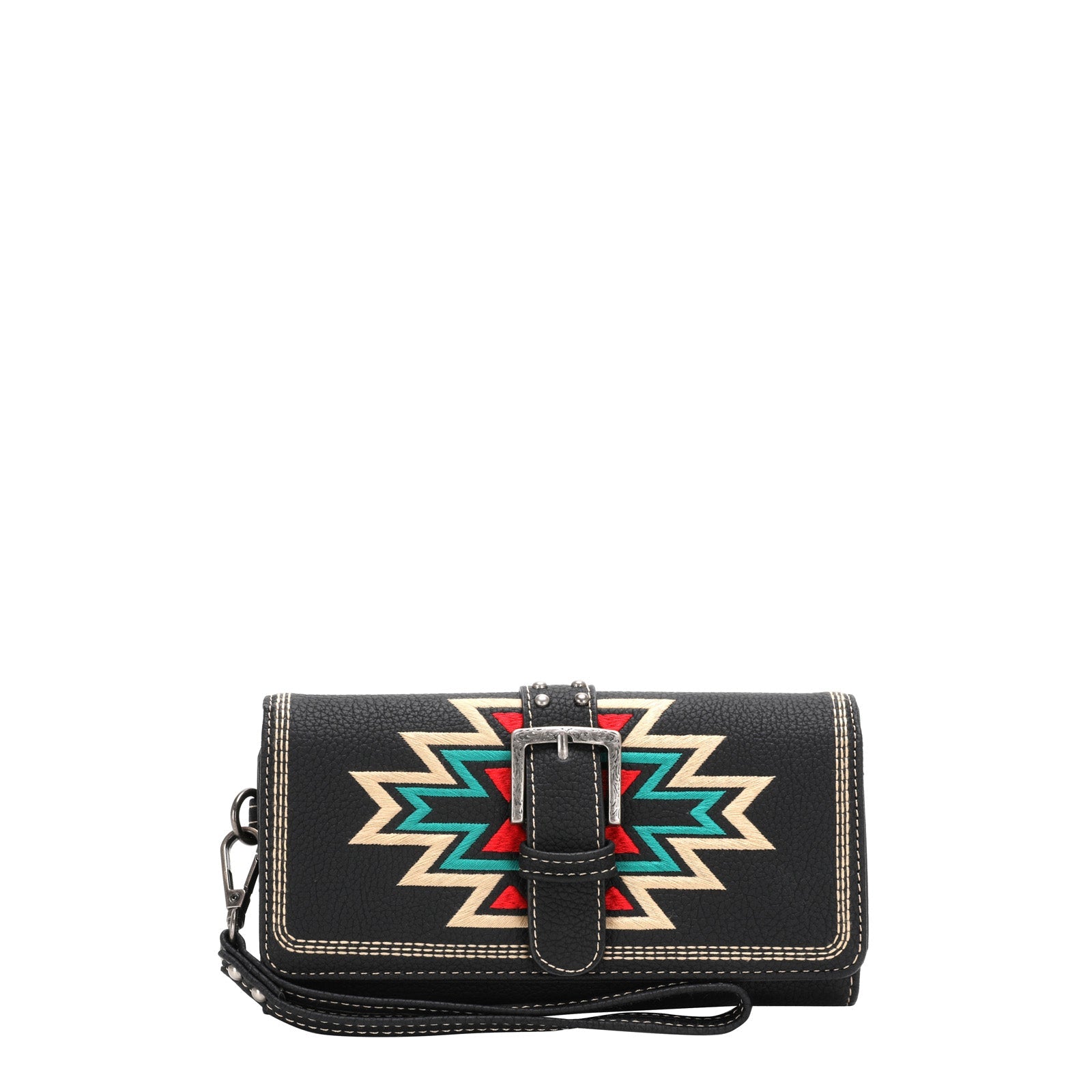 Montana West Embroidered Aztec Buckle Wallet - Montana West World