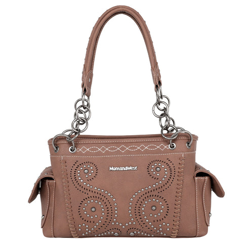 Montana West Laser Cut-out Swirl Concealed Carry Satchel - Montana West World