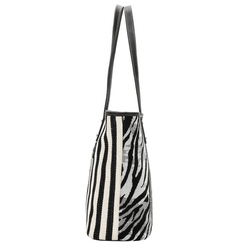 Montana West Zebra Print Canvas Tote Bag - Montana West World