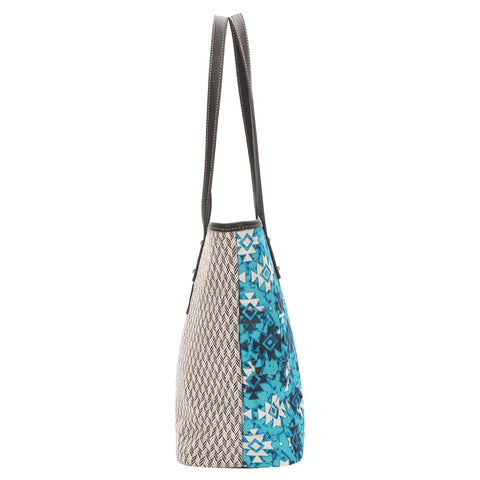 Montana West Turquoise Aztec Print Canvas Tote Bag - Montana West World