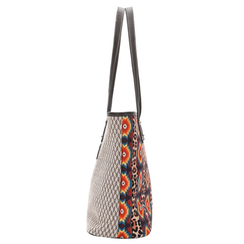 Montana West Aztec Leopard Print Canvas Tote Bag - Montana West World