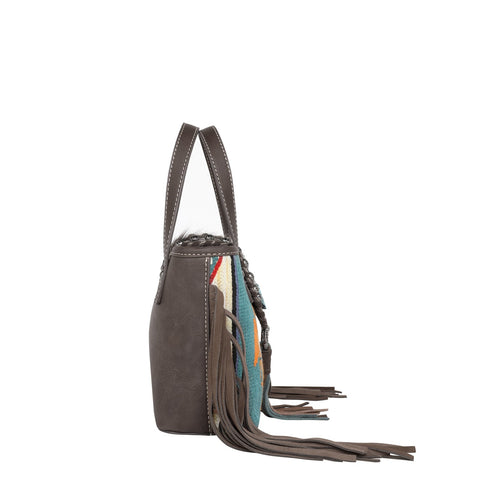 Montana West Hair-On Cowhide Aztec Tapestry Crossbody Mini Tote - Montana West World