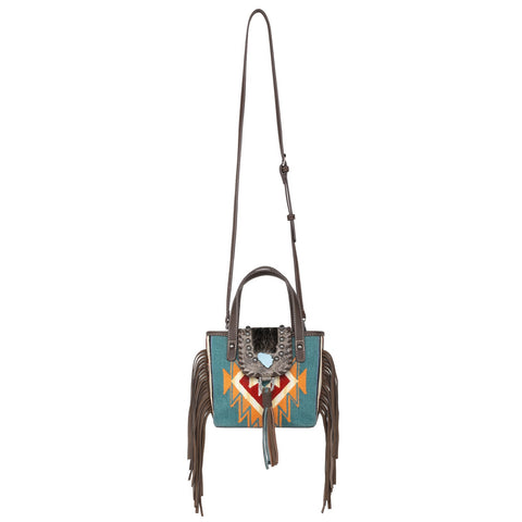 Montana West Hair-On Cowhide Aztec Tapestry Crossbody Mini Tote - Montana West World