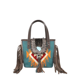 Montana West Hair-On Cowhide Aztec Tapestry Crossbody Mini Tote - Montana West World