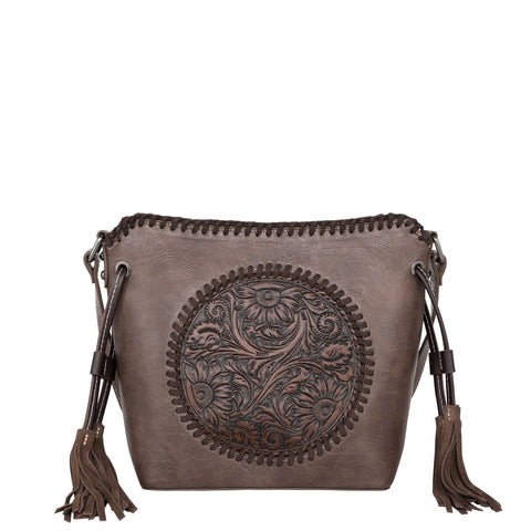 Montana West Fringe Floral Tooled Crossbody Bag - Montana West World