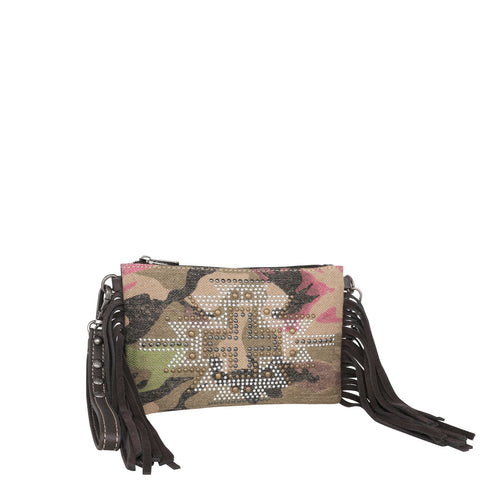 Montana West Aztec Camo Canvas Crossbody Wristlet - Montana West World