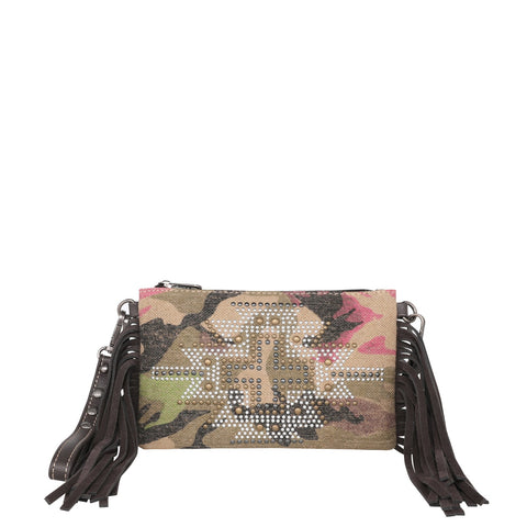 Montana West Aztec Camo Canvas Crossbody Wristlet - Montana West World