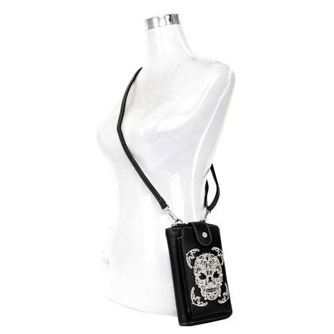 Montana West Embroidered Sugar Skull Crossbody Phone Bag - Montana West World