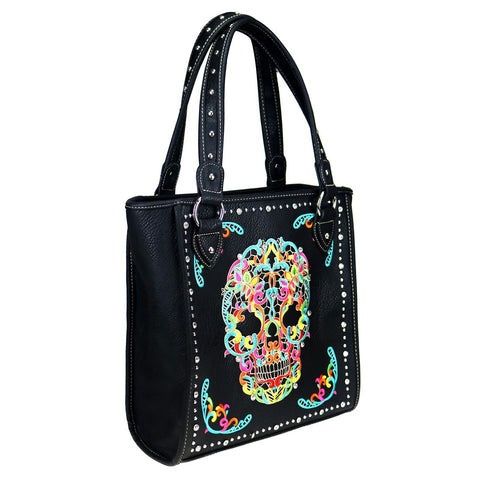 Montana West Embroidered Sugar Skull Concealed Carry Tote - Montana West World