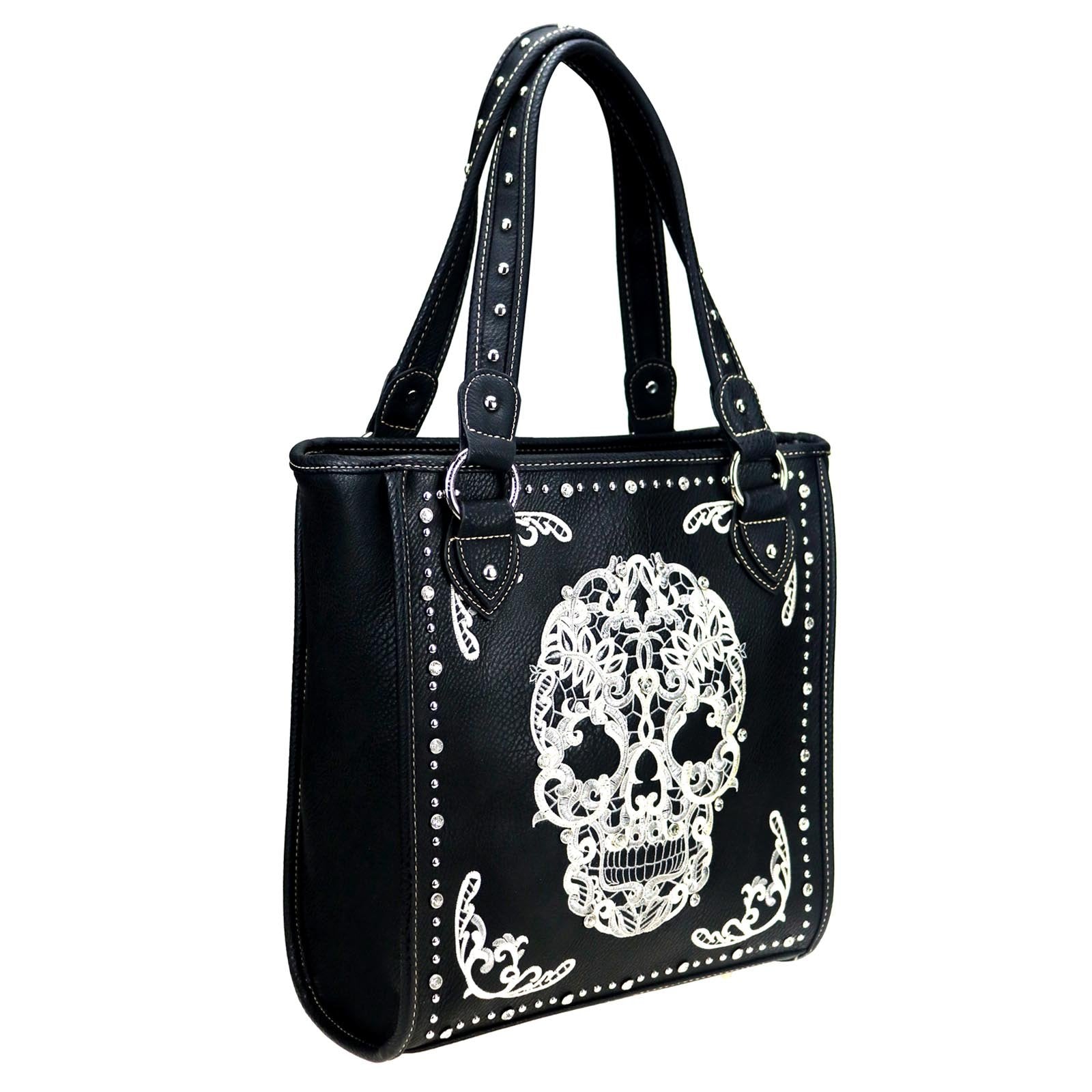 Montana West Embroidered Sugar Skull Concealed Carry Tote - Montana West World