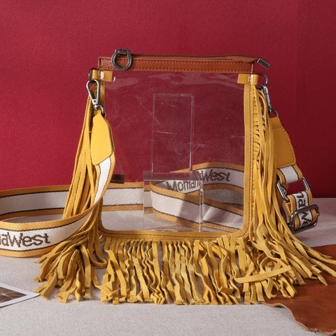 Montana West Western Fringe Clear Stadium Crossbody Bag Montana West World