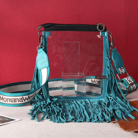 Montana West Western Fringe Clear Stadium Crossbody Bag - Montana West World