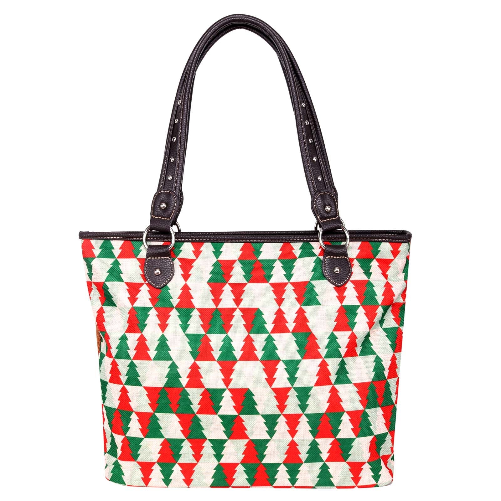 Montana West Christmas Tree Print Canvas Tote Bag - Montana West World