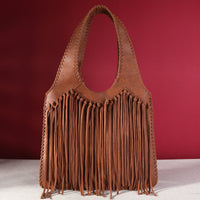 Trinity Ranch Hand-Tie Fringe Concealed Carry Hobo Shoulder Bag - Montana West World