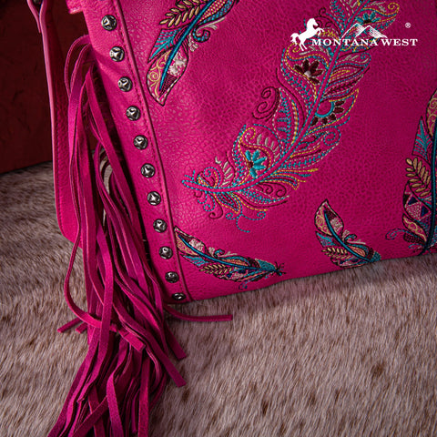 Montana West Embroidered Feather Concealed Carry Crossbody - Montana West World