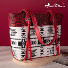 Montana West Braided Strap Aztec Collection Tote Bag - Montana West World